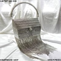 Designer Bridal Metal Clutch Bag
