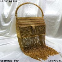 Designer Bridal Metal Clutch Bag