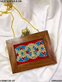 Designer Wooden Clutch Bag