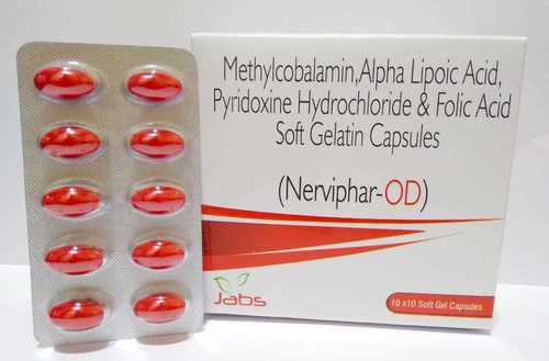 Methylcobalamin, Alpha Lipoic Acid, Pyridoxine Hydrochloride & Folic Acid Soft Gelatin Capsules