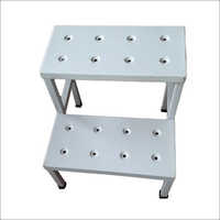 White Double Foot Step Stool