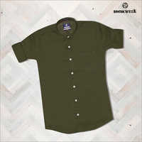 Olive Green Cotton Shirts