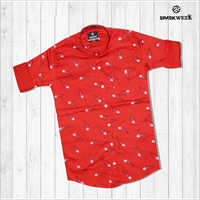 Leaf Print Cotton Shirts