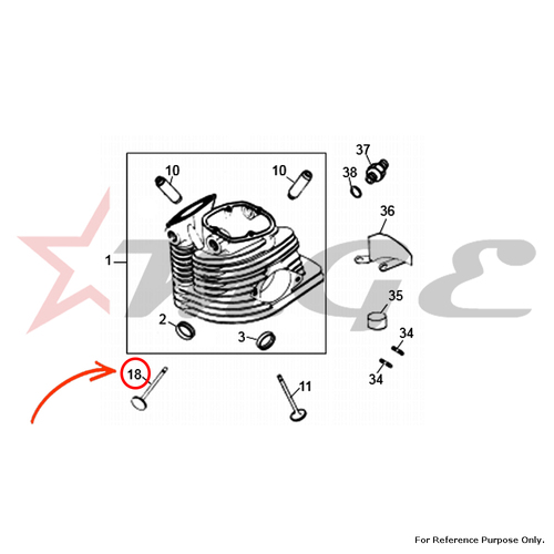 Valve Inlet For Royal Enfield - Reference Part Number - #500324/A