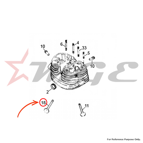 Valve Inlet For Royal Enfield - Reference Part Number - #144499/2