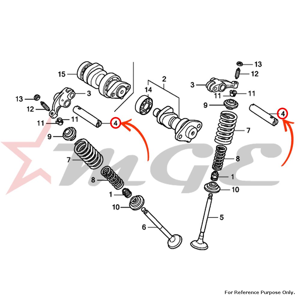 Shaft, Rocker Arm For Honda CBF125 - Reference Part Number - #14451-KRM-840