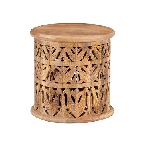 Wooden Curved Round End Table