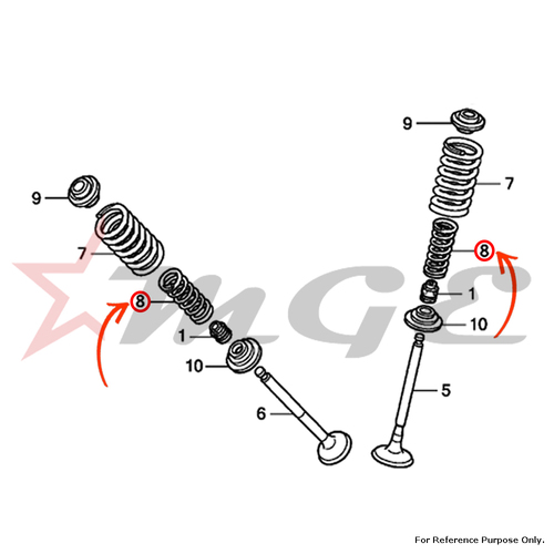 Spring, Valve Inner For Honda CBF125 - Reference Part Number - #14761-KSP-910, #14761-KWF-840