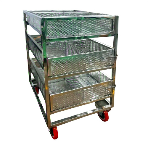 3 Tier Perforated Mesh Garage Trolley