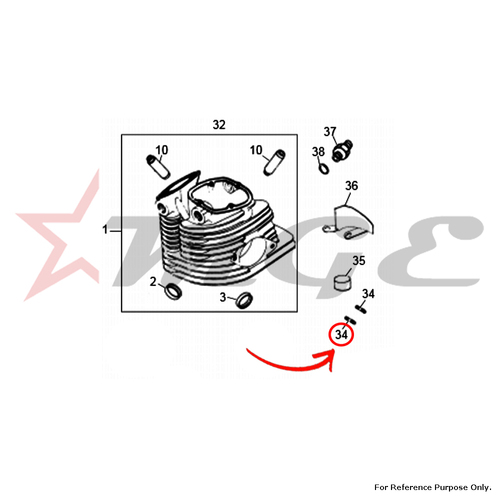 Stud, Exhaust Pipe M8 X 1.25 For Royal Enfield - Reference Part Number - #500319/A