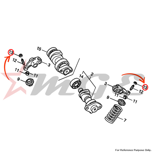 Nut, Tappet Adjusting For Honda CBF125 - Reference Part Number - #90206-KSP-910, #90206-250-000