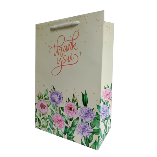 Printed Paper Bags - Biodegradable, Recyclable, 6"x9"x3.2", White with Rope Handles | Smooth Surface, Alluring Look, Brilliant Finish