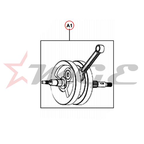 Crankshaft Assembly (Flywheel Assembly) Royal Enfield - Reference Part Number - #502022/B