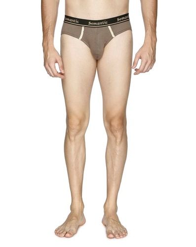 Semantic Cotton Briefs - Designer Waistband With Tape- Solid Age Group: 18 Above