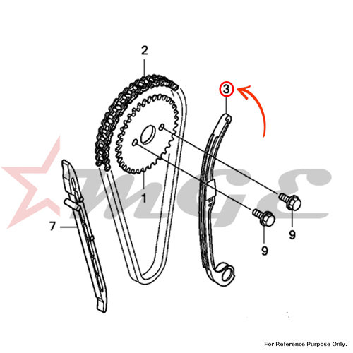 Tensioner Assy., Cam Chain For Honda CBF125 - Reference Part Number - #14510-KTE-910, #14510-KWF-900, #14510-KWF-940
