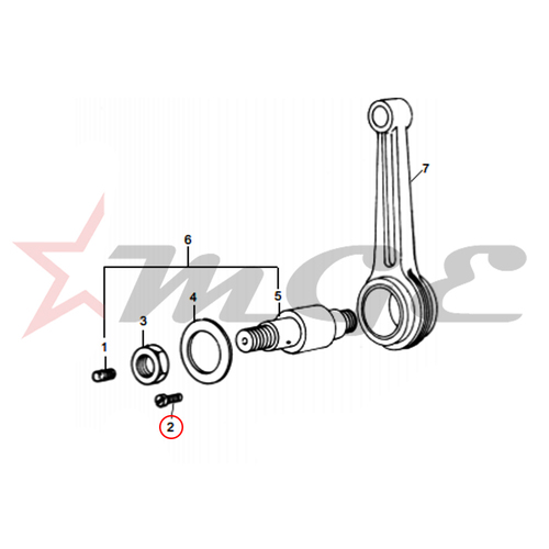 Lock Screw, Crank Pin For Royal Enfield - Reference Part Number - #140015/B