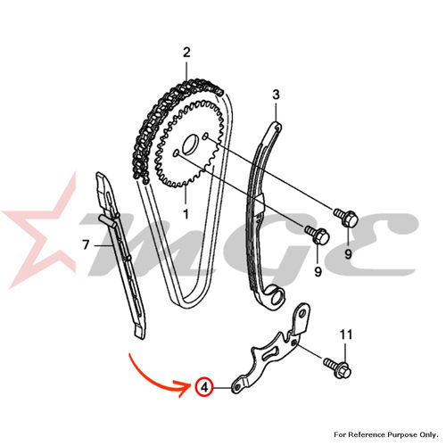 As Per Photo Plate, Tensioner Setting For Honda Cbf125 - Reference Part Number - #14515-krm-840