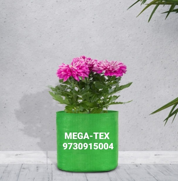 Megatex HDPE 200 GSM cylindrical Gardening Grow Bags ( Green)