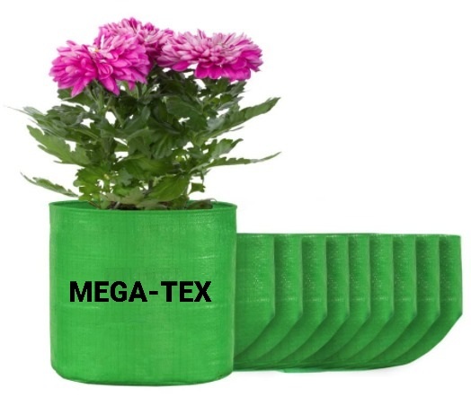 Megatex HDPE 200 GSM cylindrical Gardening Grow Bags ( Green)
