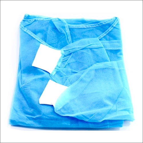 Blue Disposable Gown - SMS Fabric, Multiple Sizes, Blue | Fluid Resistant, Infection Control, Lightweight, Disposable
