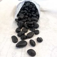 Jet black natural stone resin coating polished pebbles stone for sale