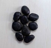 Natural black shinny normal polished pebbles stons