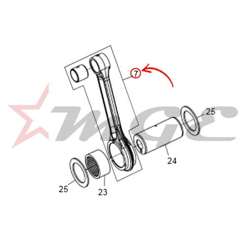 Connecting Rod Assembly For Royal Enfield - Reference Part Number - #500233/C