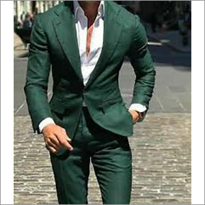 Cotton Mens Dark Green Suit