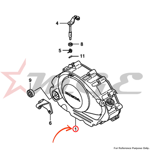 Cover Comp., R. Crankcase For Honda CBF125 - Reference Part Number - #11330-KTE-910, #11330-KWF-960, #11330-KWF-900, #11330-KWF-840, #11330-KTE-A00