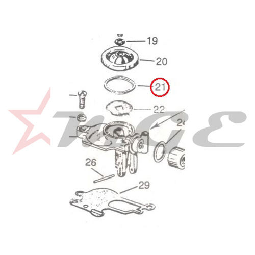 Vespa Px Lml Star Nv - Upper Body Cover Gasket Carburetor (Spaco/jetex) - Reference Part Number - #242278/s/j - Material: As Per Photo