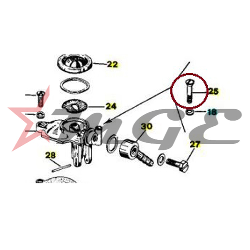 Vespa PX LML Star NV- Cup Cover Securing Screw (Spaco/Jetex) - Reference Part Number- #97645/S/J