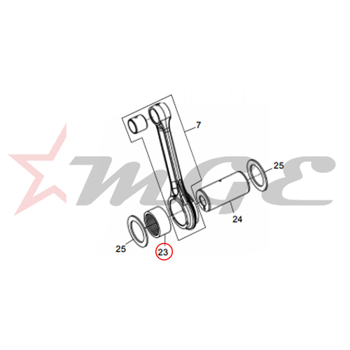As Per Photo Bearing Needle Roller - Connecting Rod For Royal Enfield - Reference Part Number - #570193/B, #500208/A