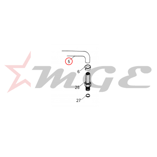 Breathe Pipe (Bend) For Crankcase Royal Enfield - Reference Part Number - #500128/B