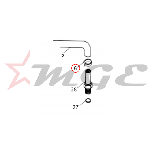Clip, Breather Pipe For Crankcase Royal Enfield - Reference Part Number - #146927/A