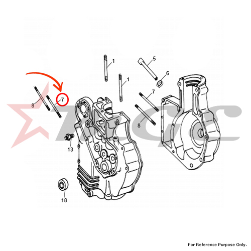 Stud, Gear Box Fixing Top For Royal Enfield - Reference Part Number - #110202/3