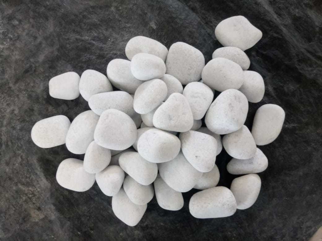 Pure white marble burnt round pebbles stones and dolomite pebbles stone and gravels