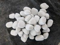 Pure white marble burnt round pebbles stones and dolomite pebbles stone tumble marble rocks