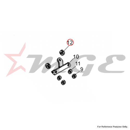 Nut For Bracket, Rear Mudguard For Royal Enfield - Reference Part Number - #586057/A, #140302/3