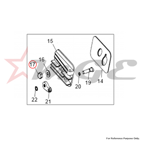 Nut, Tappet Cover For Crankcase Royal Enfield - Reference Part Number - #146030/C