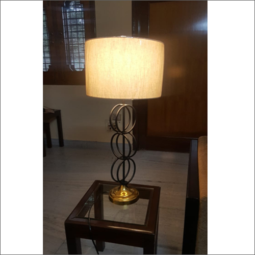 Golden Decorative Lamp With Cotton Shade