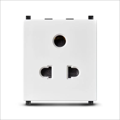 2-3 White Pin Universal Socket With Shutter - Polycarbonate 86x86 mm White 16A 250V | Child Safety Shutters Universal Compatibility Fire Resistant Durable Design