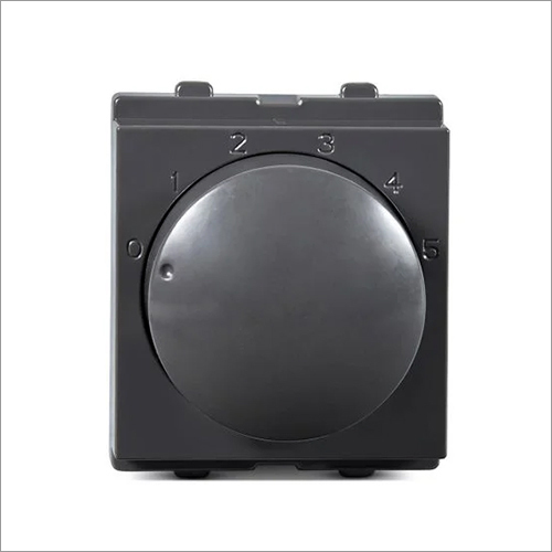 Dark Grey Step Type Fan Regulator - Plastic, 86x86mm, 3A, 5 Steps | Speed Control, Easy Installation, Durable Design