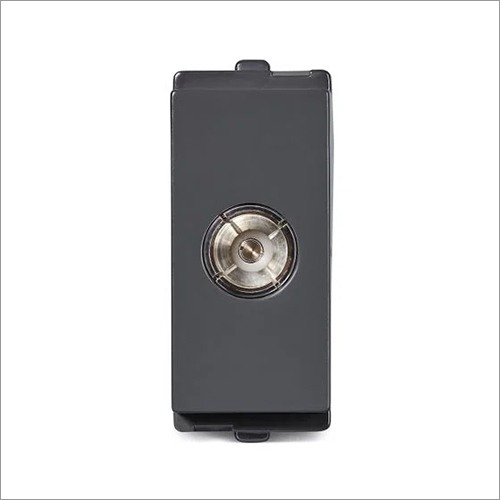 Dark Grey TV Socket - Plastic, 86x86 mm, F-Type Connector | Easy Installation, Durable Design, Reliable Signal, Modular Design