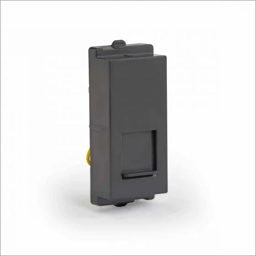 Opale Dark Grey RJ 11 Telephone Outlet With Shutter - Plastic, 86x86x35mm, Dark Grey | Gold Contact Plating, Shutter Protection, Easy Installation