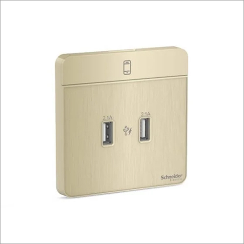 AvatarOn 2 X 2.1A USB Charger - Metal, 86x86mm, Gold, Dual 2.1A Ports | Fast Charging, Compact, Durable Material
