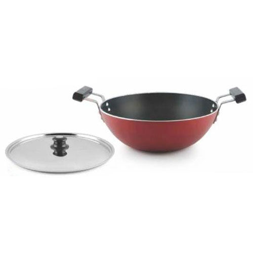 Aluminum Wok Kadai Kadhai Karahi Deep Frying and Cooking Pot 2 Handle Balti  Dish (8 inches)