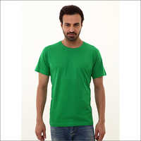 Mens Green Round Neck T-shirt