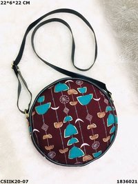 Stylish Ikkat Round Sling Bag