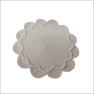 White Beaded place Mat