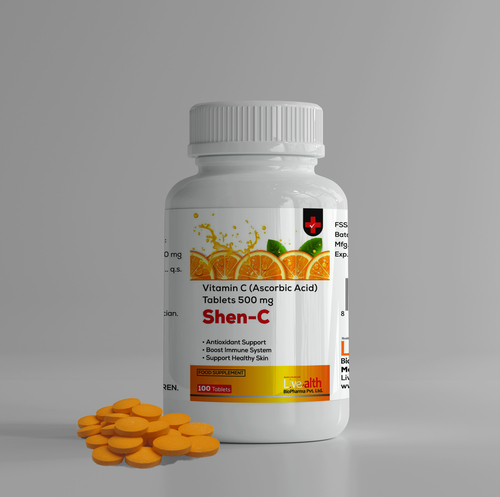 Vitamin C (Ascorbic Acid) Tablets 500 Mg Health Supplements